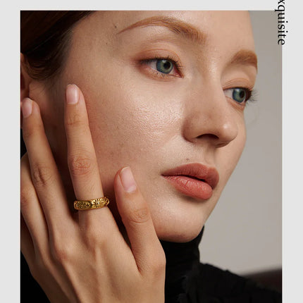 Yhpup Sun Star Moon Ring Stainless Steel Jewelry Stylish Metal Celestial Women Ring joyería acero inoxidable mujer Gift New