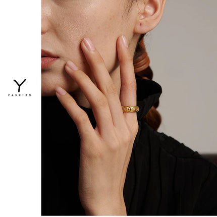 Yhpup Sun Star Moon Ring Stainless Steel Jewelry Stylish Metal Celestial Women Ring joyería acero inoxidable mujer Gift New