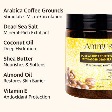 Organic Arabica Coffee Scrub Face Mask for Exfoliation & Glow | Ammuri