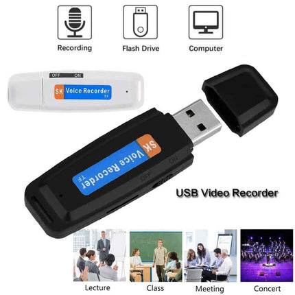 SK001 Grabadora de voz USB portátil recargable con disco U, sin memoria, sin memoria
