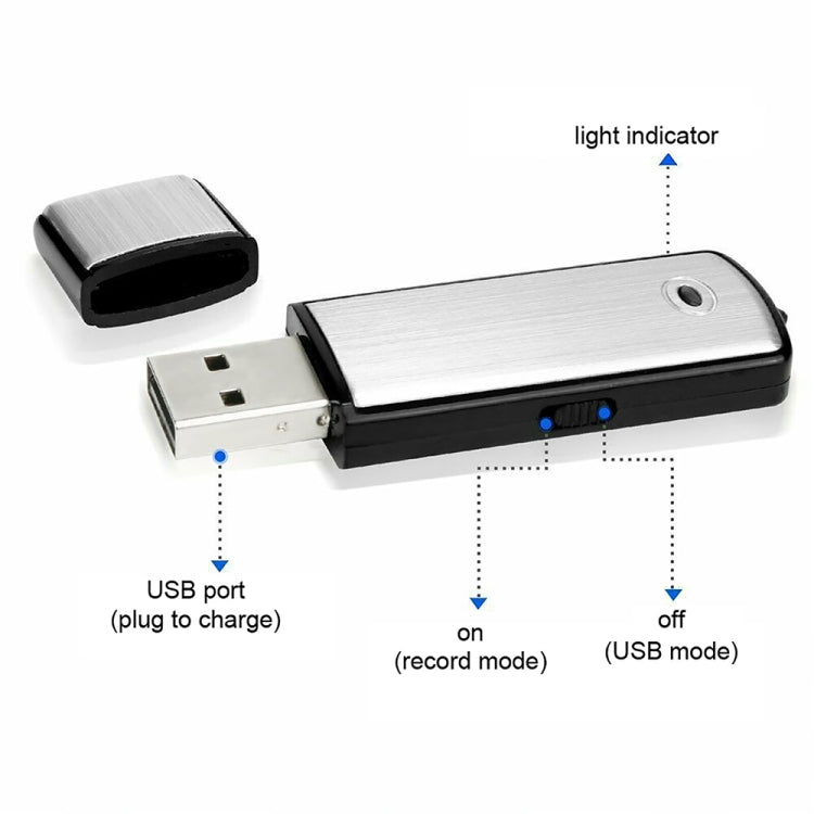 SK858 8GB Rechargeable Portable U-Disk Meeting Voice Recorder, 8GB