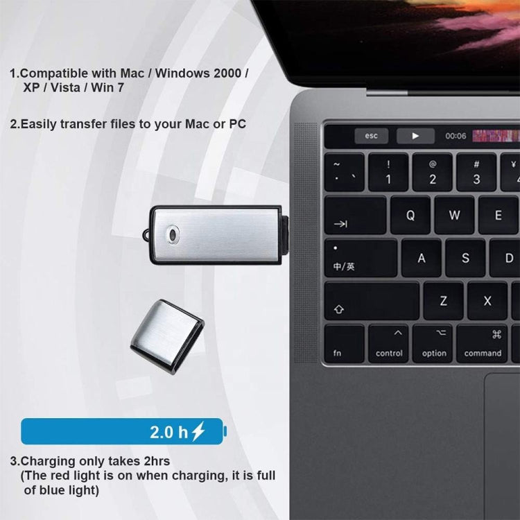 SK858 8GB Rechargeable Portable U-Disk Meeting Voice Recorder, 8GB