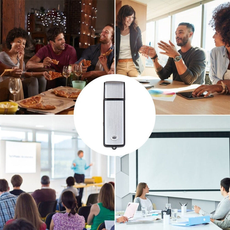 SK858 8GB Rechargeable Portable U-Disk Meeting Voice Recorder, 8GB