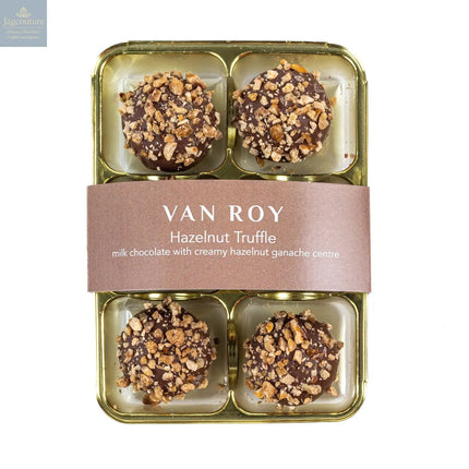 Van Roy 6 pack of hazelnut truffles in cello