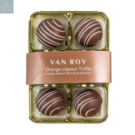 Van Roy 6 pack of orange liqueur truffles in cello