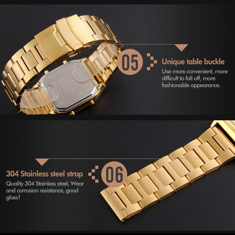 SKMEI 1220 Multifunctional Men Outdoor Business Noctilucent Waterproof Double Display Steel Watchband Wrist Watch, 1220 Black, 1220 Blue, 1220 Rose Gold, 1220 Silver