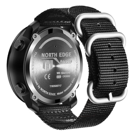 NORTH EDGE Multi-function Waterproof Outdoor Sports Electronic Smart Watch, Support Humidity Measurement / Weather Forecast / Speed Measurement, Style: Nylon Strap