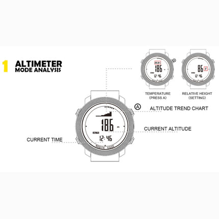 NORTH EDGE Multi-function Waterproof Outdoor Sports Electronic Smart Watch, Support Humidity Measurement / Weather Forecast / Speed Measurement, Style: Nylon Strap