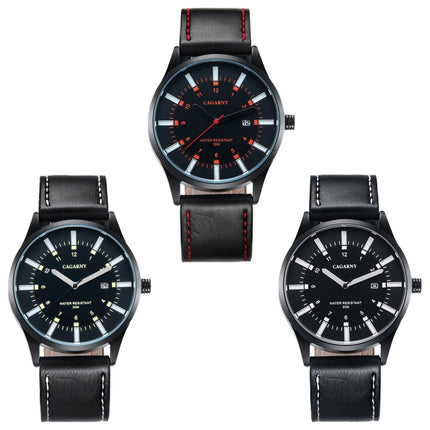 CAGARNY 6866 Fashion Dual Quartz Movement Wrist Watch with Genuine Leather Band(Orange Number), WA1024A, WA1024B, WA1024C