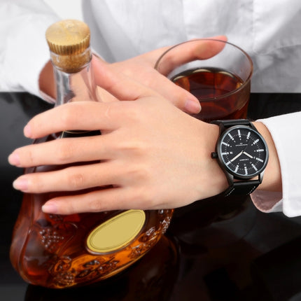 CAGARNY 6866 Fashion Dual Quartz Movement Wrist Watch with Genuine Leather Band(Orange Number), WA1024A, WA1024B, WA1024C