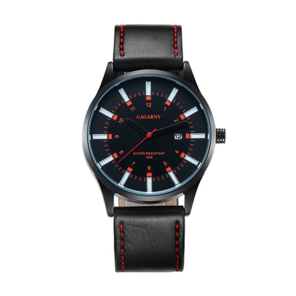 CAGARNY 6866 Fashion Dual Quartz Movement Wrist Watch with Genuine Leather Band(Orange Number), WA1024A, WA1024B, WA1024C