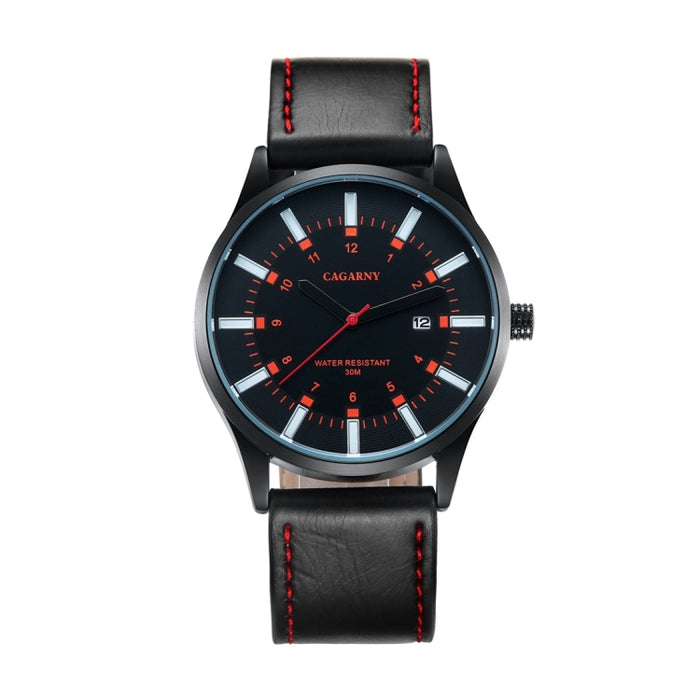 CAGARNY 6866 Fashion Dual Quartz Movement Wrist Watch with Genuine Leather Band(Orange Number), WA1024A, WA1024B, WA1024C