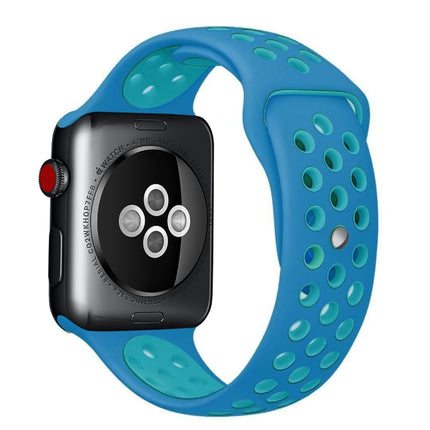 For Apple Watch Series 10 42mm / 9&8&7 41mm / SE 3&SE 2&6&SE&5&4 40mm / 3&2&1 38mm Fashionable Classical Silicone Sport Watch Band(Grey White), WA1230A, WA1230B, WA1230BG, WA1230BH, WA1230BL, WA1230BM, WA1230BR, WA1230BY, WA1230C, WA1230D, WA1230DW    ...