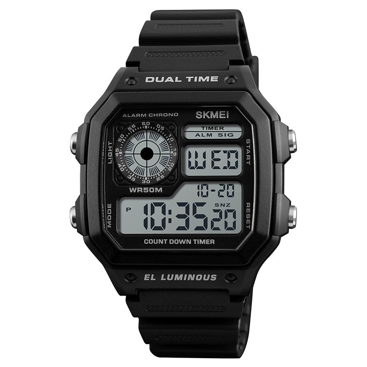 SKMEI 1299 Multifunctional Outdoor Sports Noctilucent Waterproof Digital Display Wrist Watch, 1299(Army Green), 1299(Black), 1299(Blue), 1299(Red)
