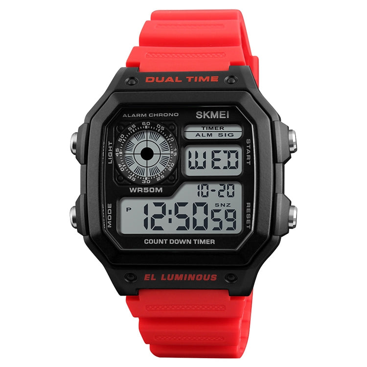 SKMEI 1299 Multifunctional Outdoor Sports Noctilucent Waterproof Digital Display Wrist Watch, 1299(Army Green), 1299(Black), 1299(Blue), 1299(Red)