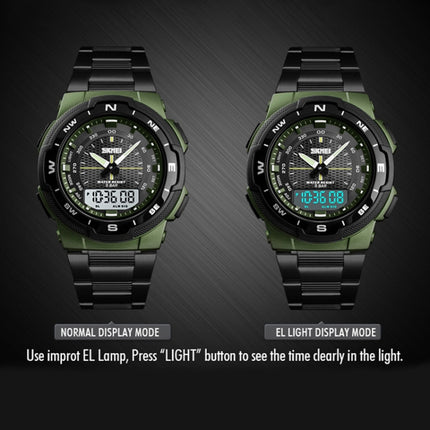 SKMEI 1370 Multifunctional Men Outdoor Sports Noctilucent Waterproof Stainless Steel Digital Wrist Watch, SKMEI 1370