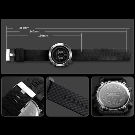 SKMEI 1426 Multifunctional Outdoor Fashion Noctilucent Waterproof White Machine Rubber Ring Digital Watch, White Machine Rubber Ring, 1426 White Machine Rubber Ring