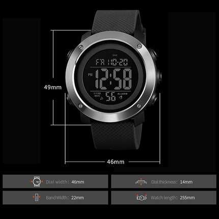 SKMEI 1416 Multifunctional Outdoor Fashion Noctilucent Waterproof Steel Ring Digital Watch, Steel Ring, 1416 Steel Ring