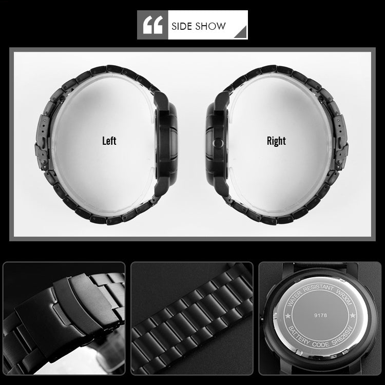 SKMEI 9178 Skull Pattern Multifunctional Outdoor Men Fashion Waterproof Quartz Wrist Watch