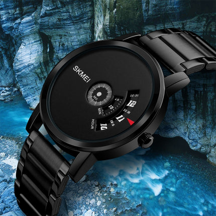SKMEI 1260 Fashion Creative Pointer 30m Waterproof Quartz Wrist Watch with Stainless Steel Watchband
