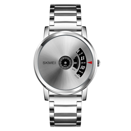 SKMEI 1260 Fashion Creative Pointer 30m Waterproof Quartz Wrist Watch with Stainless Steel Watchband