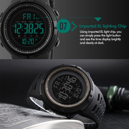 SKMEI 1251 Men Fashionable Outdoor 50m Waterproof Sports Watch Digital Watch with PU Watchband