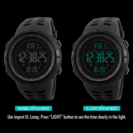 SKMEI 1251 Men Fashionable Outdoor 50m Waterproof Sports Watch Digital Watch with PU Watchband