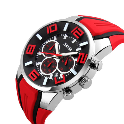 SKMEI 9128 Fashion Multifunctional 3D Large Dial Sports Wristwatch 30m Waterproof Quartz Watch