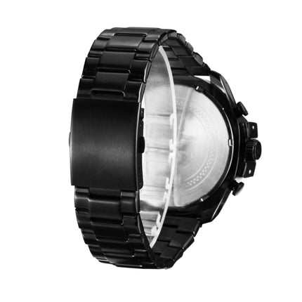 CAGARNY 6839 Irregular Large Dial Stainless Steel Band Quartz Sports Watch For Men(Black+Blue)