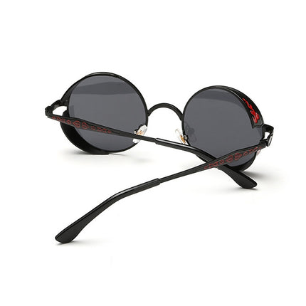 Retro Carved Round Sunglasses, Sunglasses#Tyrant gold box gold, Sunglasses#Gold frame gray sheet, Sunglasses#Gold frame red film, Sunglasses#silver frame ice blue, Sunglasses#silver frame gray sheet, Sunglasses#silver frame white mercury               ...