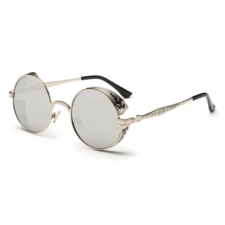 Retro Carved Round Sunglasses, Sunglasses#silver frame gray sheet, Sunglasses#silver frame white mercury, Sunglasses#rimmed gray tablets, Sunglasses#Tyrant gold box gold, Sunglasses#Gold frame gray sheet, Sunglasses#Gold frame red film�����������������...