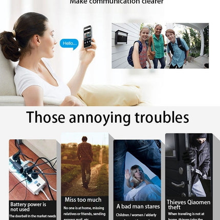 VESAFE Home VS-M2 HD 720P Security Camera Smart WiFi Video Doorbell Intercom, Support TF Card & Night Vision & PIR Detection APP for IOS and Android