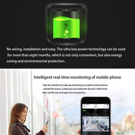 VESAFE Home VS-M2 HD 720P Security Camera Smart WiFi Video Doorbell Intercom, Support TF Card & Night Vision & PIR Detection APP for IOS and Android