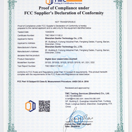 SNDD2 3.0 inch Screen 1.0MP Security Camera Digital Peephole Door Viewer, Support Infrared Night Vision, SNDD2