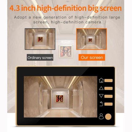 Danmini Q10 4.3 Inch Screen Motion Detection Camera Video Alarm Smart Digital Door Viewer, Support TF Card, Q10 Black