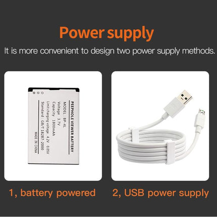 Danmini Q10 4.3 Inch Screen Motion Detection Camera Video Alarm Smart Digital Door Viewer, Support TF Card, Q10 Black