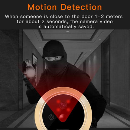 Danmini Q10 4.3 Inch Screen Motion Detection Camera Video Alarm Smart Digital Door Viewer, Support TF Card, Q10 Black