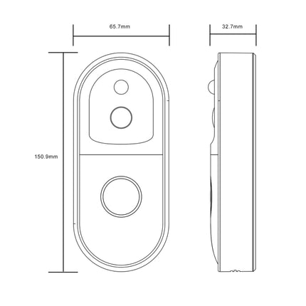 B50 720P Smart WiFi Video Visual Doorbell, Support Phone Remote Monitoring & Night Vision & SD Card
