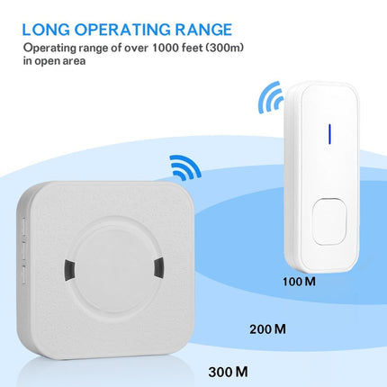 P6-B 110dB Wireless IP55 Waterproof Low Power Consumption WiFi Doorbell Receiver, 53 Music Options, Receiver Distance: 300m