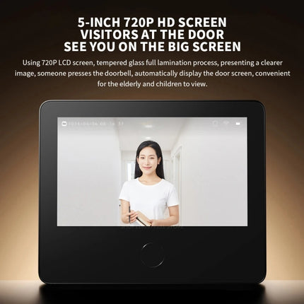 Xiaomi Smart Cat Eye 2 HDR 5 inch 3MP HD Camera 180 Degree Wide Angle Lens 940nm Infrared Night Vision Intercom Doorbell