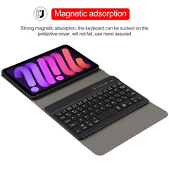 A06S Detachable Lambskin Texture Ultra-thin TPU Backlight Bluetooth Keyboard Leather Tablet Case with Stand For iPad mini 6 / mini 7, A06S