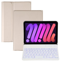 A06S Detachable Lambskin Texture Ultra-thin TPU Backlight Bluetooth Keyboard Leather Tablet Case with Stand For iPad mini 6 / mini 7, A06S