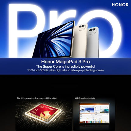 Honor MagicPad3 Pro 13.3 inch WiFi Tablet PC, 16GB+512GB MagicOS 10.0 Qualcomm Snapdragon 8 Lite Gen5 Octa Core, 16GB+512GB