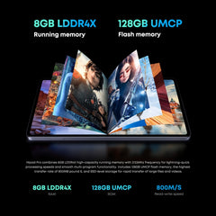Without Keyboard, Android 11, Qualcomm Snapdragon 662 Octa Core up to 2.0GHz, Support Dual SIM & Bluetooth & WiFi & TF Card (Black+Blue), HiPad Pro 8GB+128GB