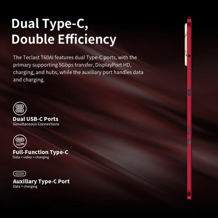 Teclast T60AI WiFi Tablet PC, 6GB+128GB, 12 inch Android 15 Allwinner A733 Octa Core with NPU