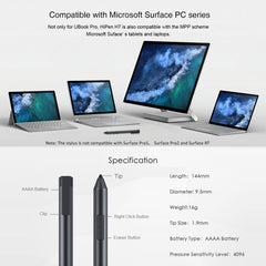 CHUWI HiPen H7 4096 Pressure Levels Sensitivity Metal Body Stylus Pen for Surpad / UBOOK X / Ubook Pro / New UBOOK / New Hi10 X / Hi10 XR / Hi10 Go (WMC0436, WMC0389, WMC0273, WMC0372, WMC0374, WMC7273, WMC0409, WMC1410)
