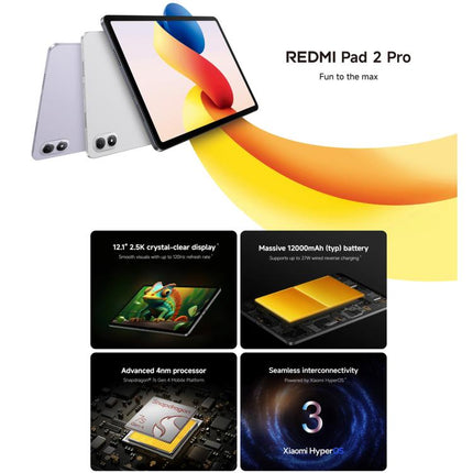REDMI Pad 2 Pro 12.1 inch Tablet PC, 8GB+256GB, HyperOS 3, Snapdragon 7s Gen4 Octa Core CPU, 8GB+256GB