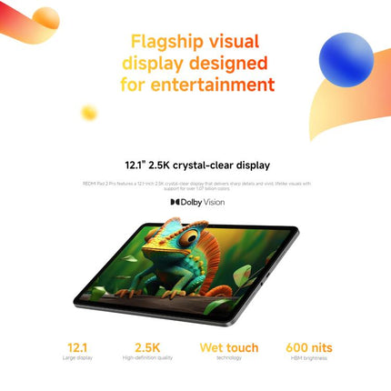 REDMI Pad 2 Pro 12.1 inch Tablet PC, 8GB+256GB, HyperOS 3, Snapdragon 7s Gen4 Octa Core CPU, 8GB+256GB