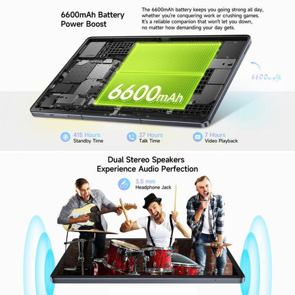 Ulefone Tab A10 Pro Tablet PC, 6GB+128GB, 11 inch Android 14 MediaTek MT8786 Octa Core 4G Network, EU Plug