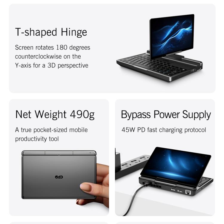 GPD MicroPC 2 Handheld Gaming PC, 16GB+512GB, 7 inch Windows 11 Pro Intel Processor N250, US Plug
